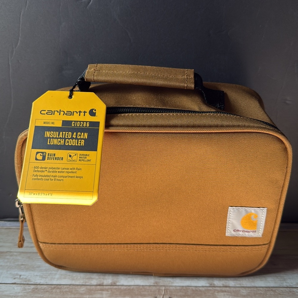 Carhartt Insulated 4 Can Lunch Cooler Bag Carhartt Brown NEW